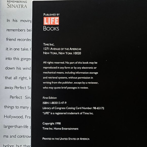 Remembering Sinatra: A Life in Pictures Hardcover Book - Picture 4 of 8